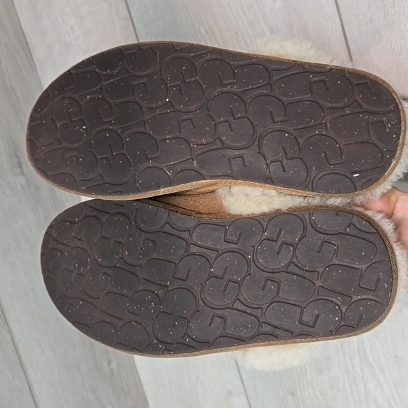 UGG Australia Women Suede Shearling Slippers Slip On Slide Sz 6 - Picture 10 of 10